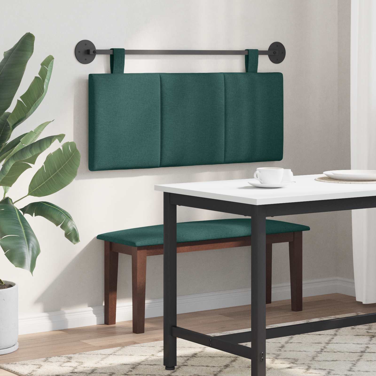 Závěsné Čelo Postele Tmavě Zelená Textil