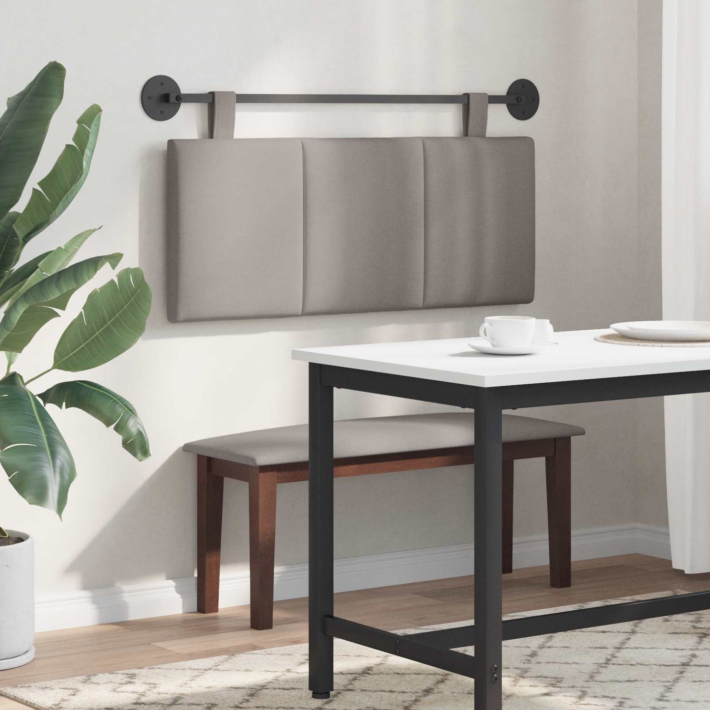 Závěsné Čelo Postele Taupe Textil
