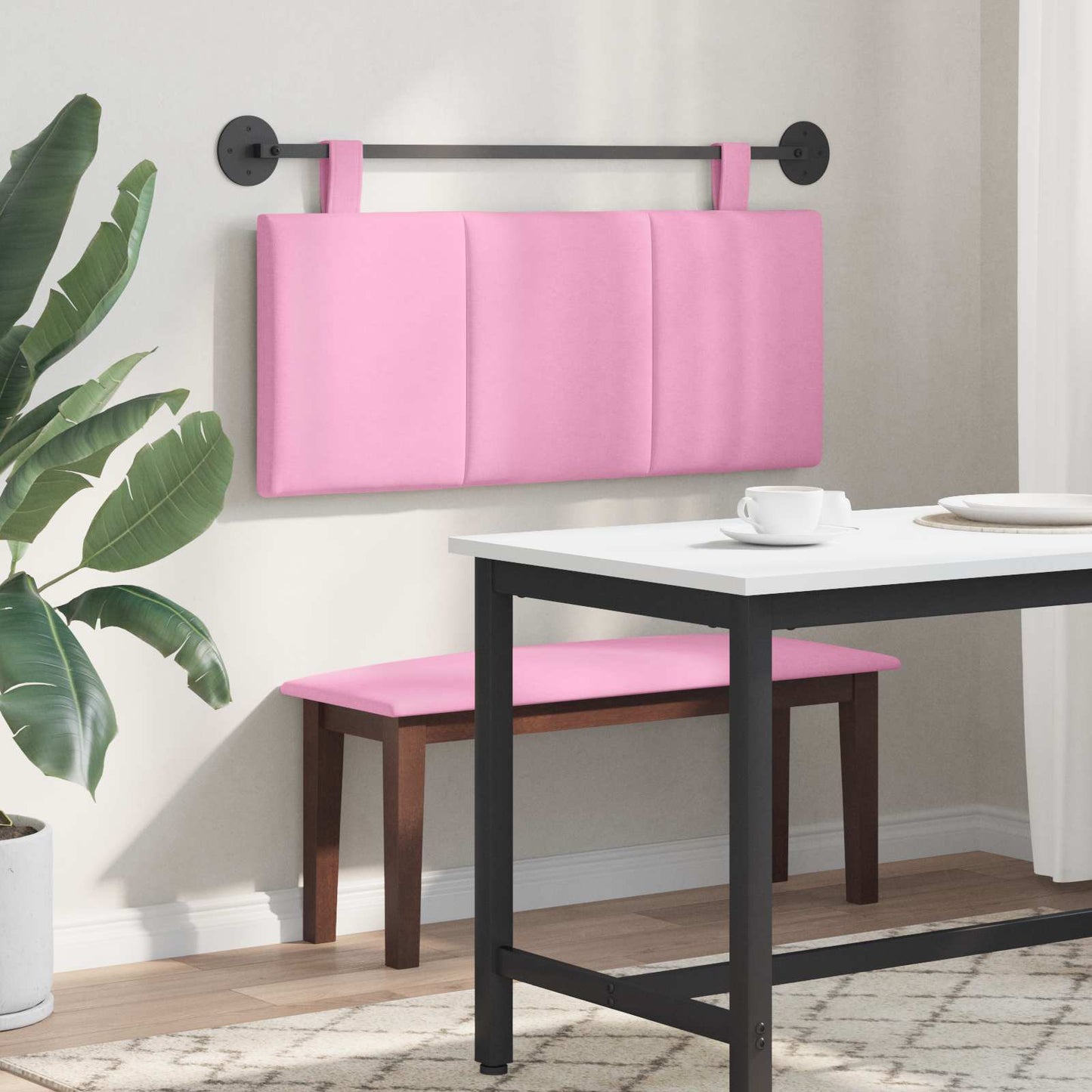 Závěsné Čelo Postele Růžová Textil
