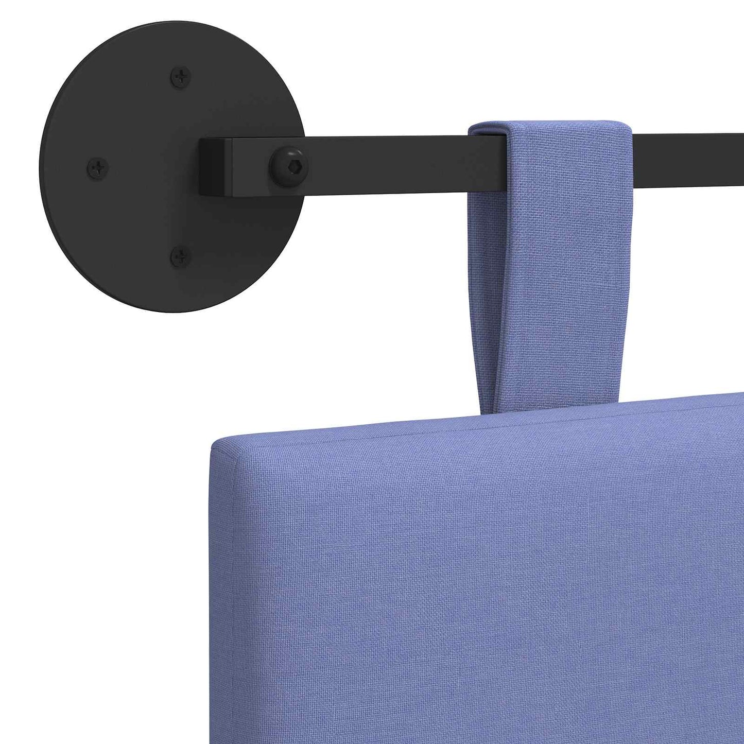 Závěsné Čelo Postele Modrá Džínovina Textil