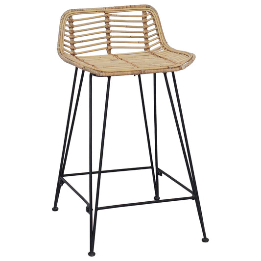 Barová Stolička 2 Pcs Přírodní 44 X 45 X 76 Cm Ratan A Ocel
