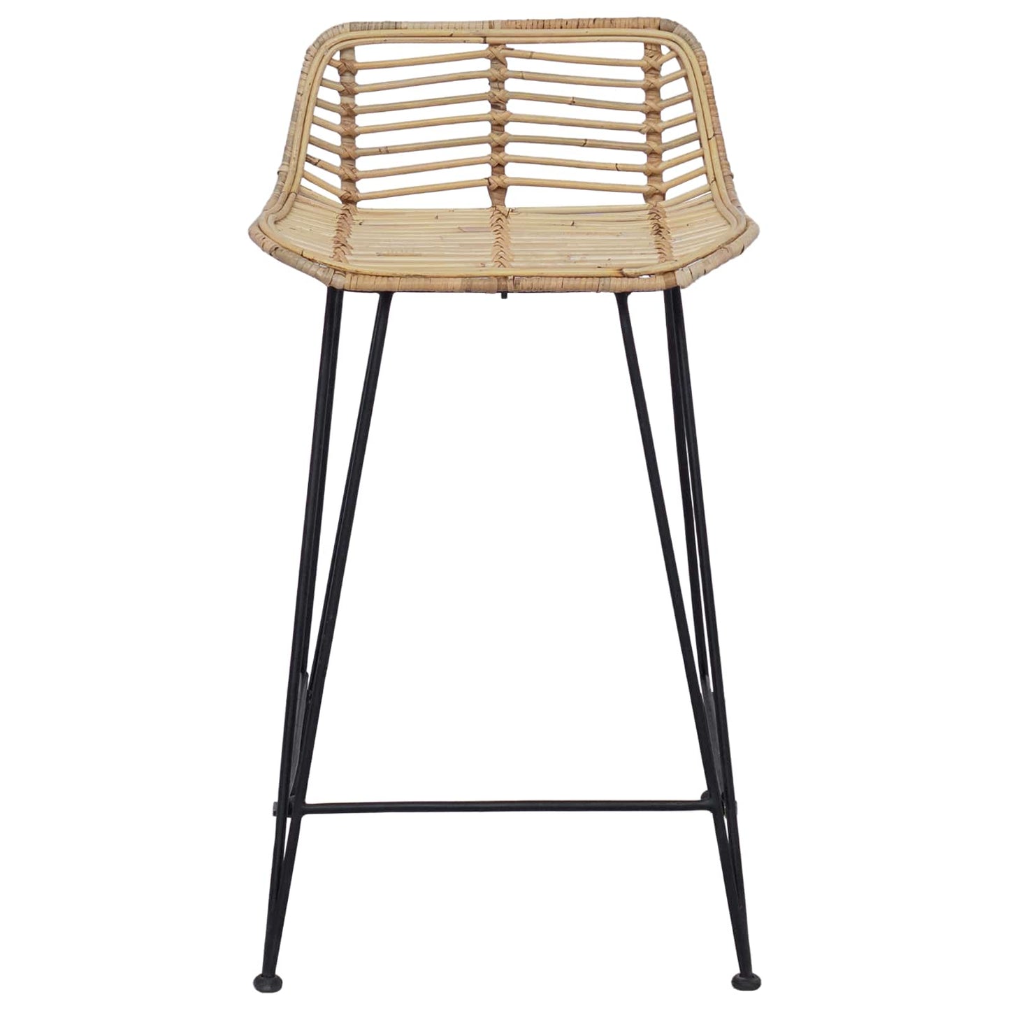 Barová Stolička 2 Pcs Přírodní 44 X 45 X 76 Cm Ratan A Ocel