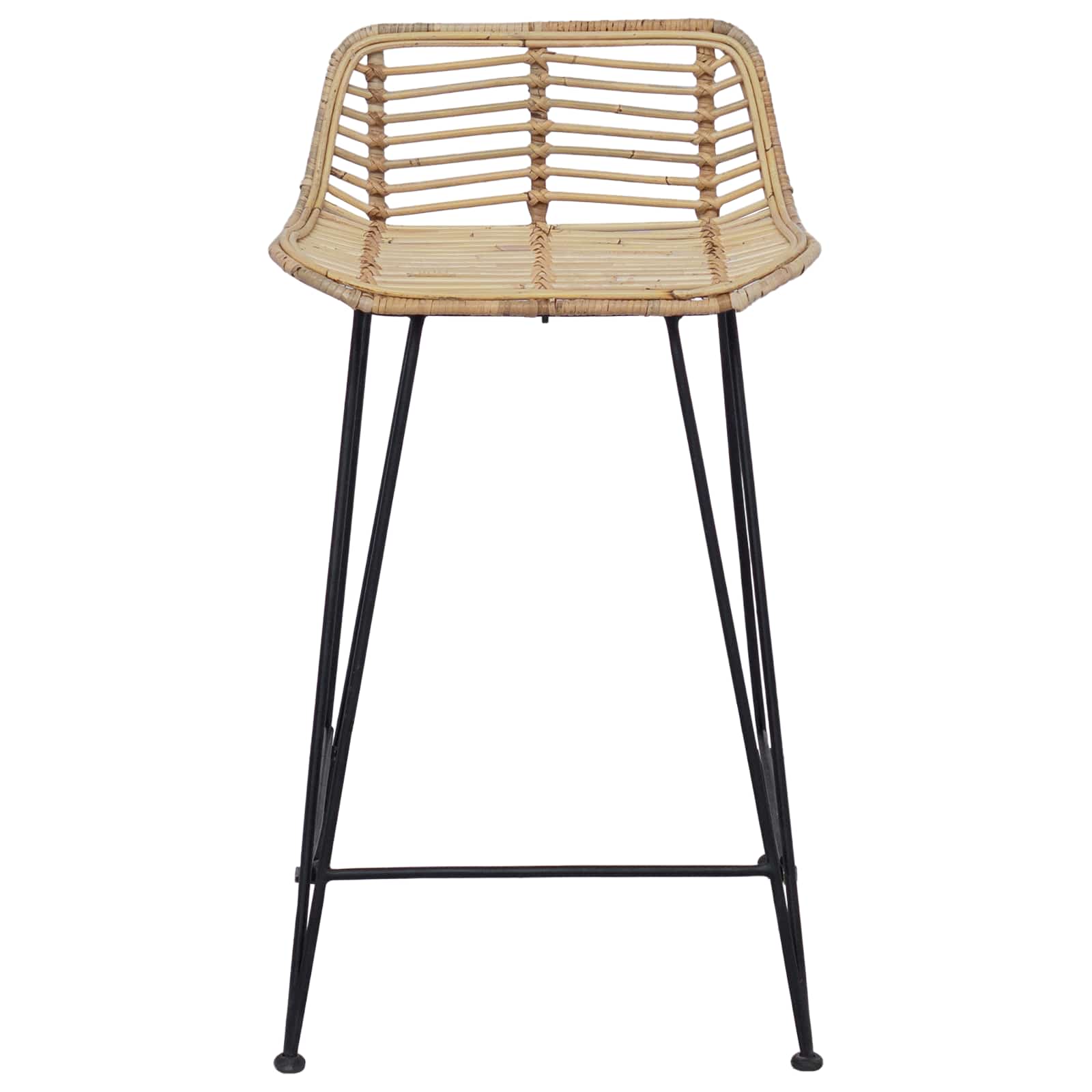 Barová Stolička 2 Pcs Přírodní 44 X 45 X 76 Cm Ratan A Ocel