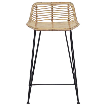 Barová Stolička 2 Pcs Přírodní 44 X 45 X 76 Cm Ratan A Ocel