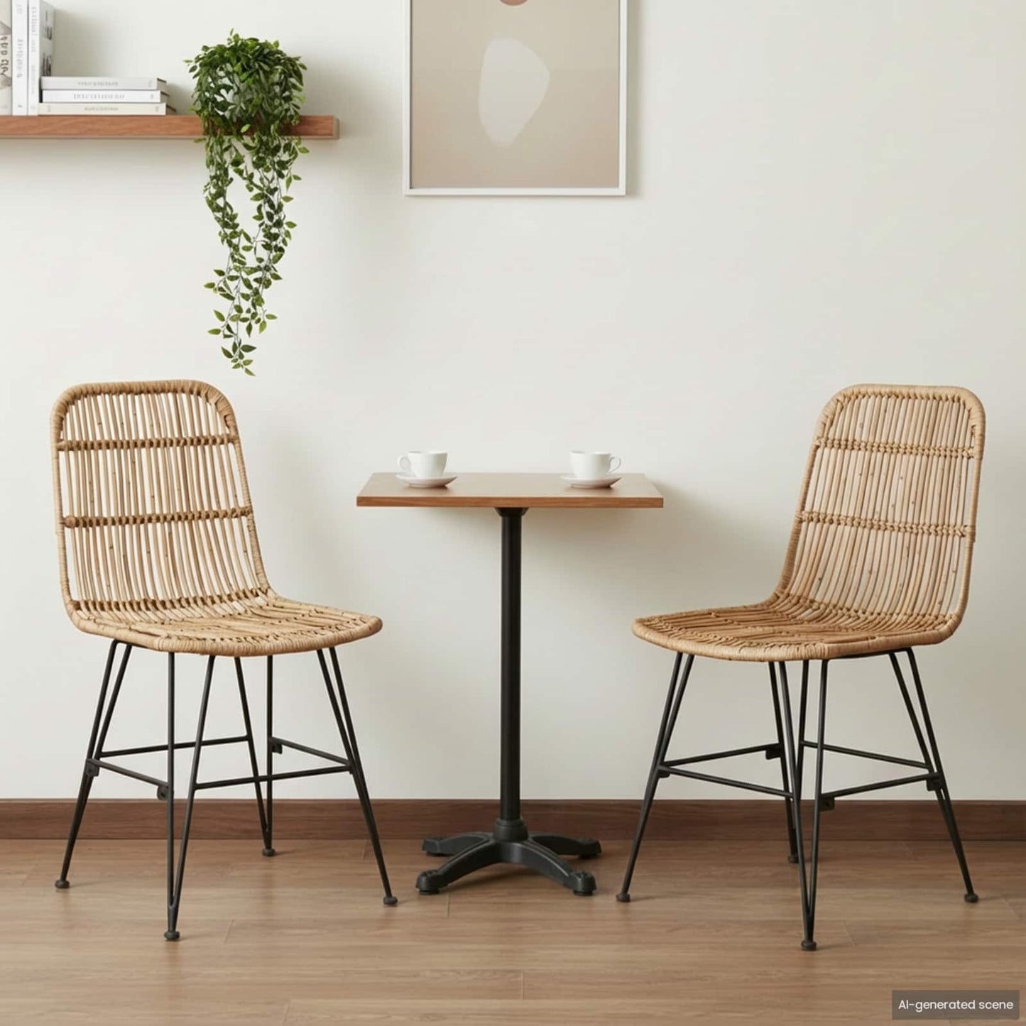 Jídelní Židle 2 Pcs Přírodní 41 X 55 X 85 Cm Ratan A Ocel