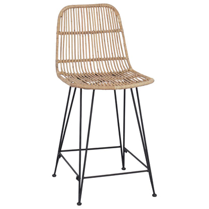 Barová Stolička 2 Pcs Přírodní 44 X 54 X 96 Cm Ratan A Ocel