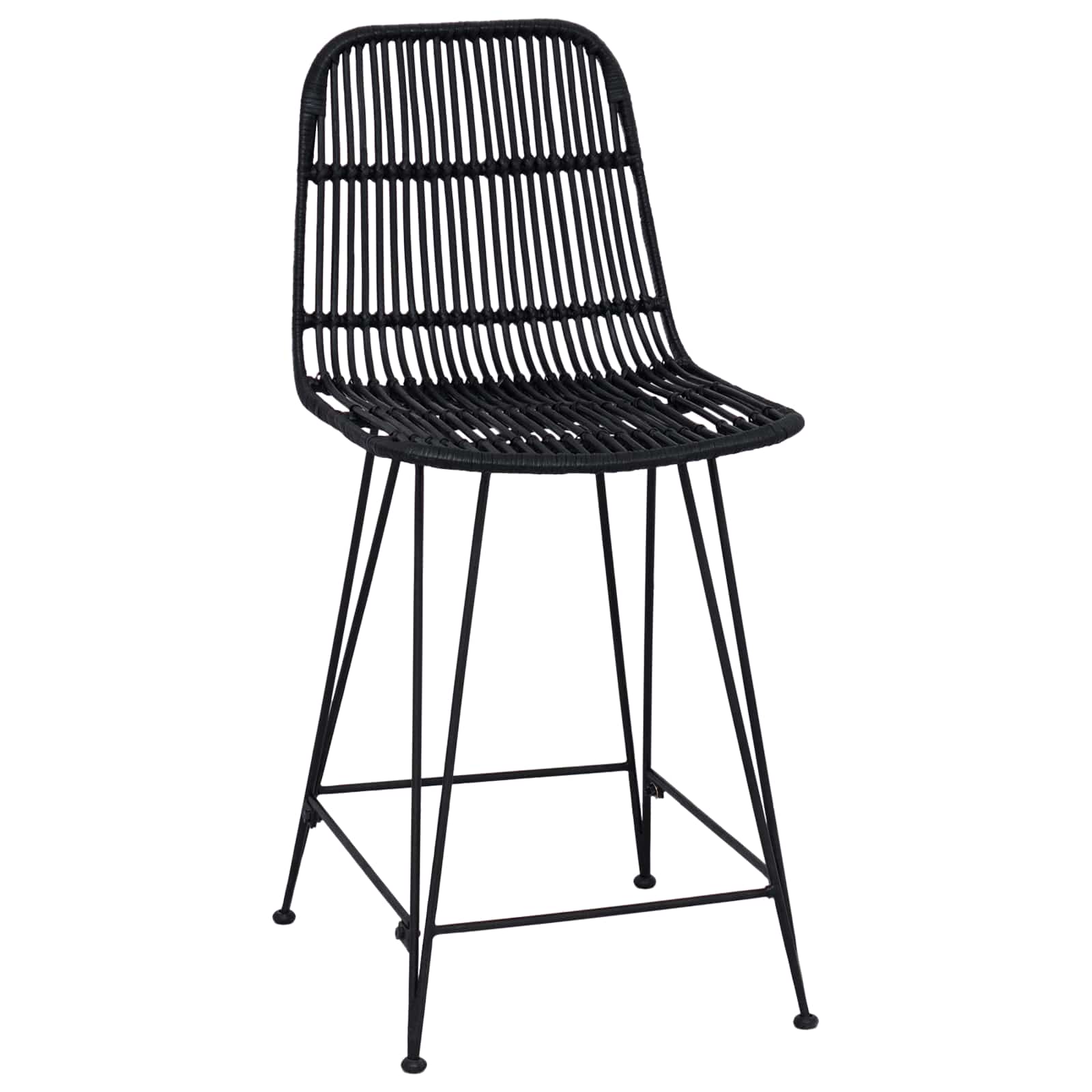 Barová Stolička 2 Pcs Černá 44 X 54 X 96 Cm Ratan A Ocel