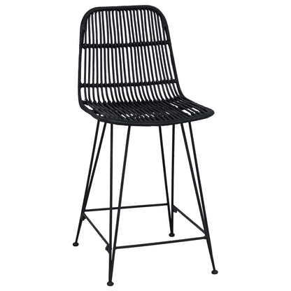 Barová Stolička 2 Pcs Černá 44 X 54 X 96 Cm Ratan A Ocel