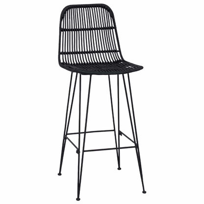 Barová Stolička 2 Pcs Černá 44 X 55 X 109 Cm Ratan A Ocel