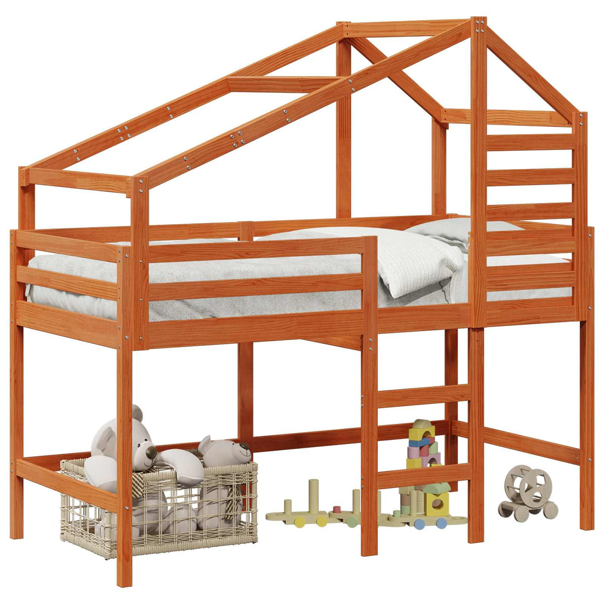 Rám Postele Loft Voskově Hnědá 90 X 190 Cm Masivní Borovice