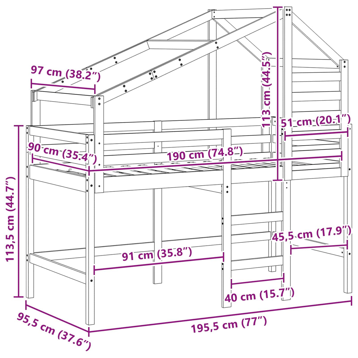 Rám Postele Loft Voskově Hnědá 90 X 190 Cm Masivní Borovice