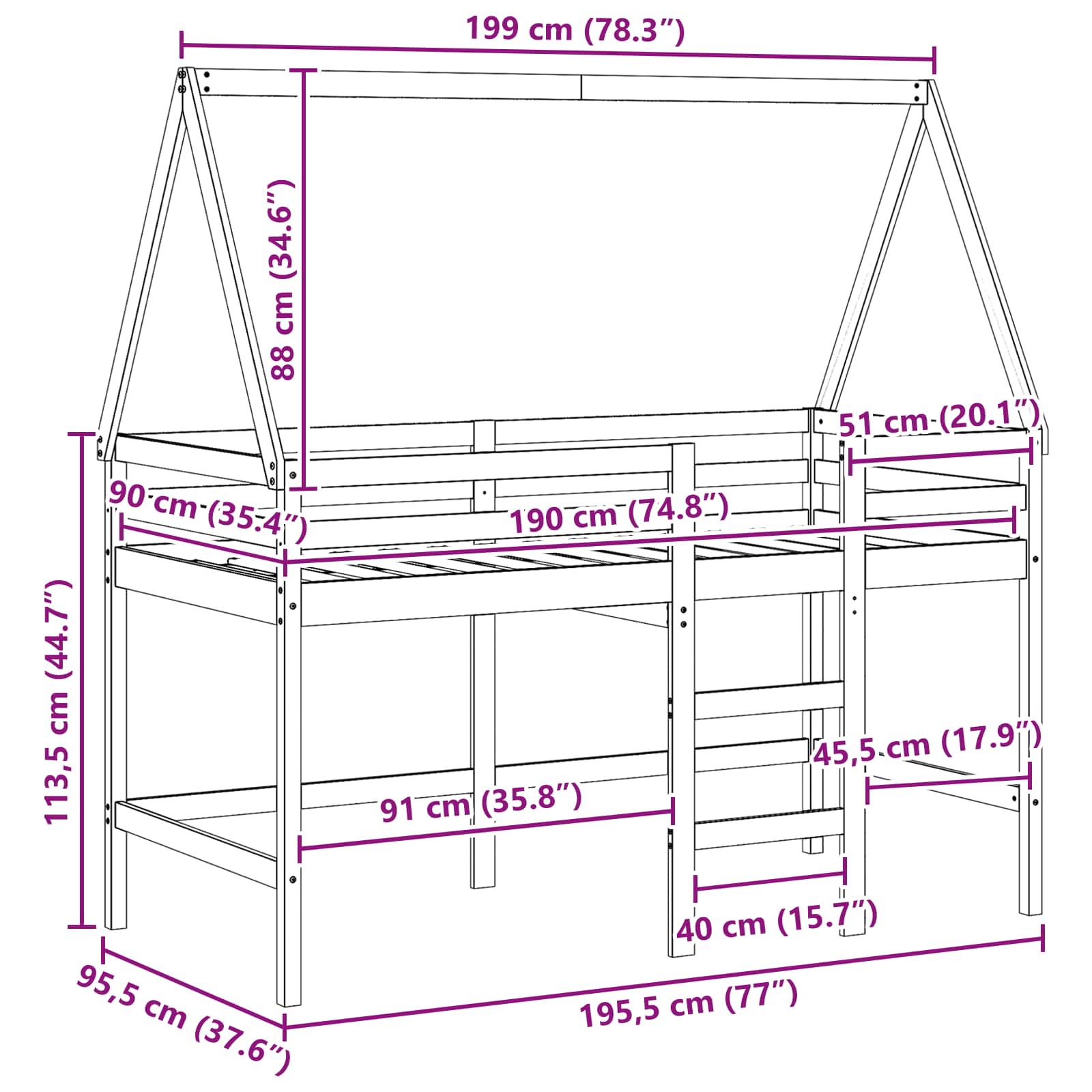 Rám Postele Loft Voskově Hnědá 90 X 190 Cm Masivní Borovice