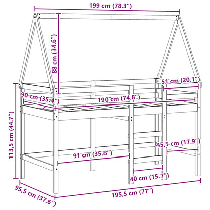 Rám Postele Loft Voskově Hnědá 90 X 190 Cm Masivní Borovice