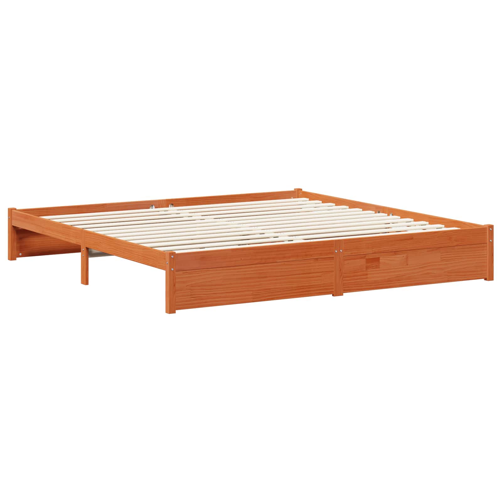 Rám Postele Voskově Hnědá 200 X 200 Cm Masivní Borovicové Dřevo