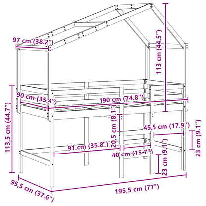 Rám Postele Loft Voskově Hnědá 90 X 190 Cm