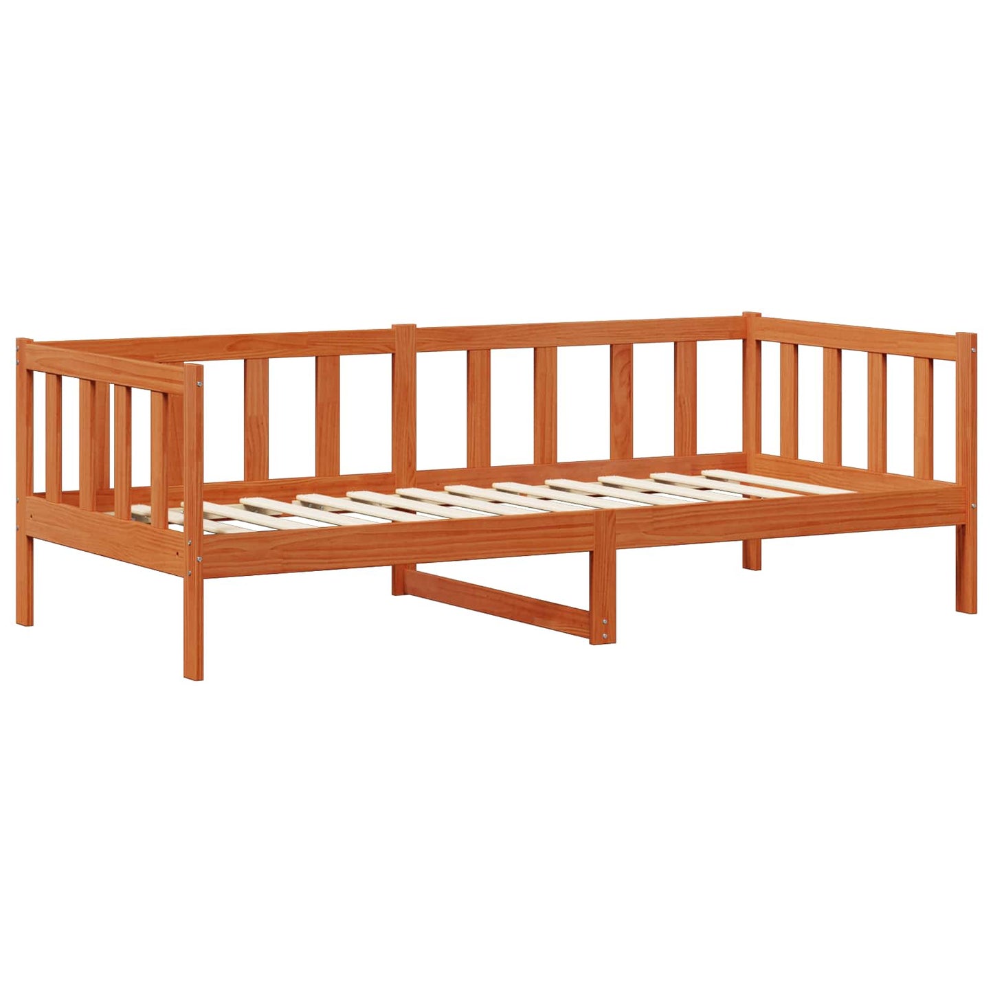 Denní Postel S Matrací S Čelo Voskově Hnědá A Bílá 90 X 200 Cm