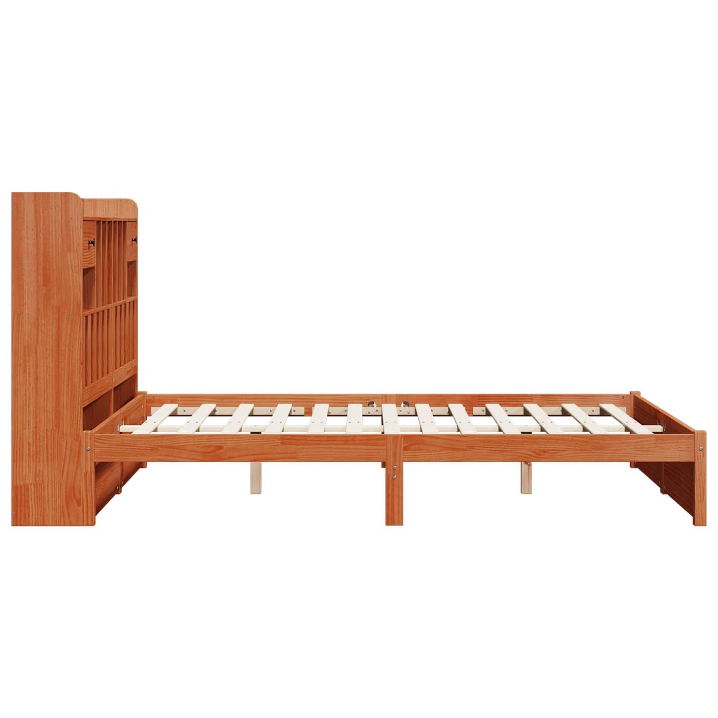 Knihovna Postelový Rám S Čelo Voskově Hnědá 200 X 150 Cm