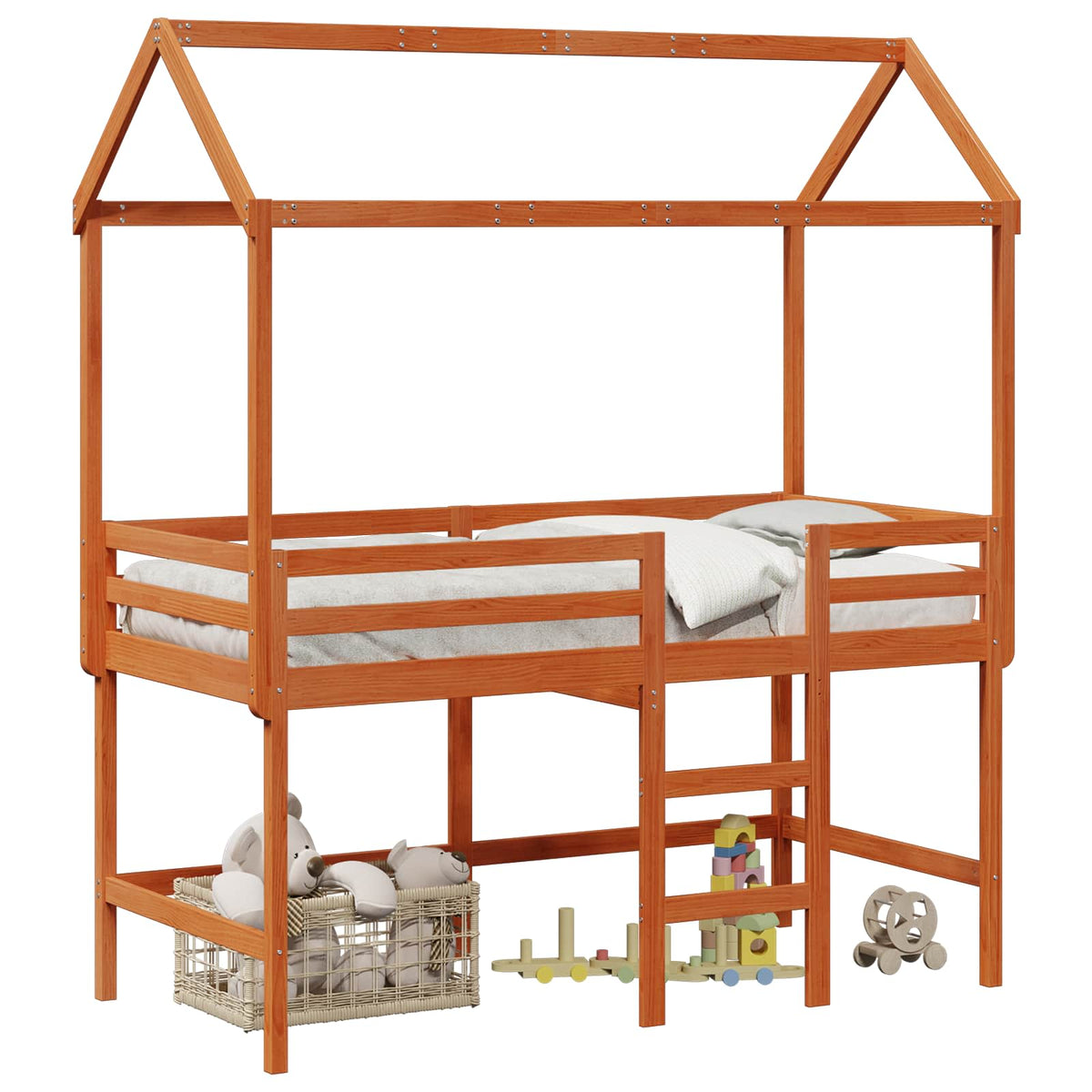 Rám Postele Loft Voskově Hnědá 90 X 190 Cm Masivní Borovice