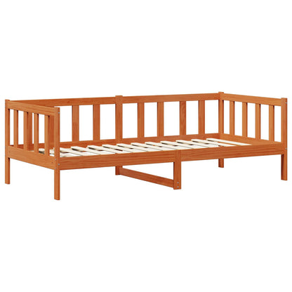 Denní Postel S Matrací S Čelo Voskově Hnědá A Bílá 90 X 200 Cm
