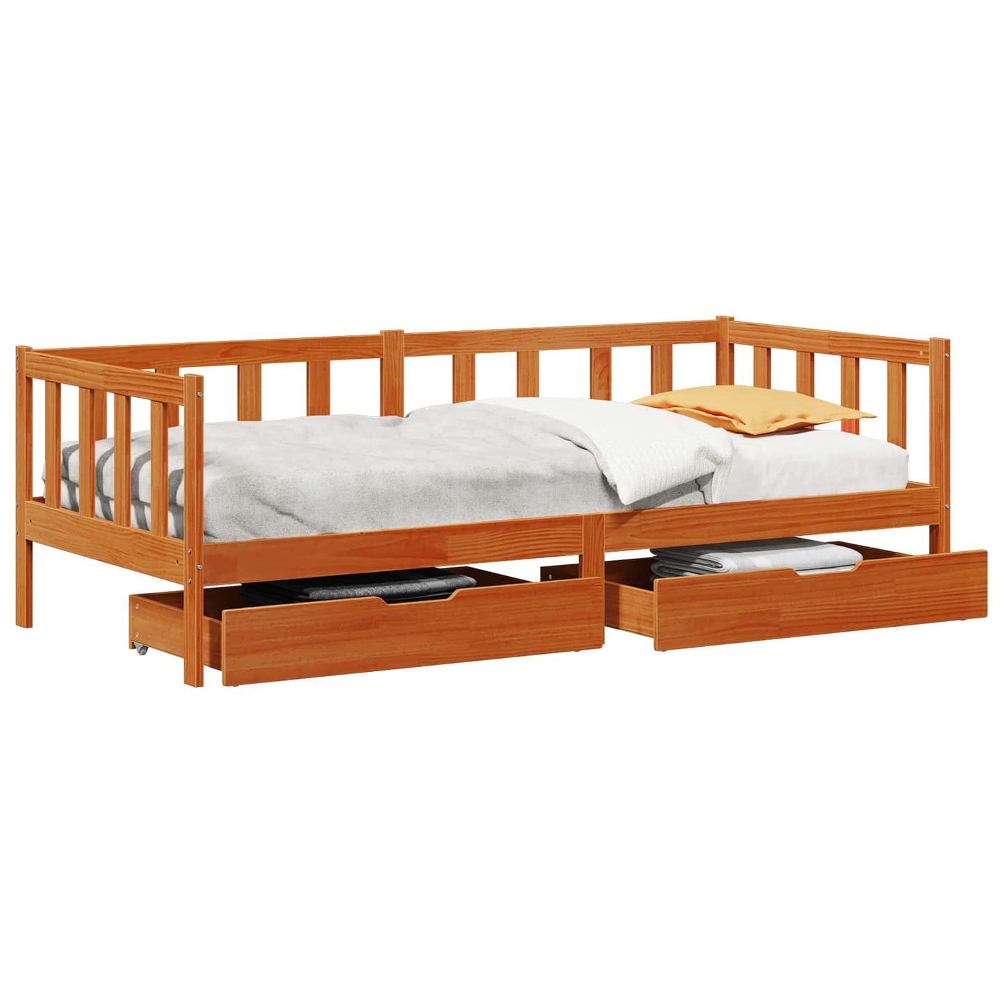 Daybed Se Zásuvkou 3 Ks Voskově Hnědá Masivní Borovicové Dřevo