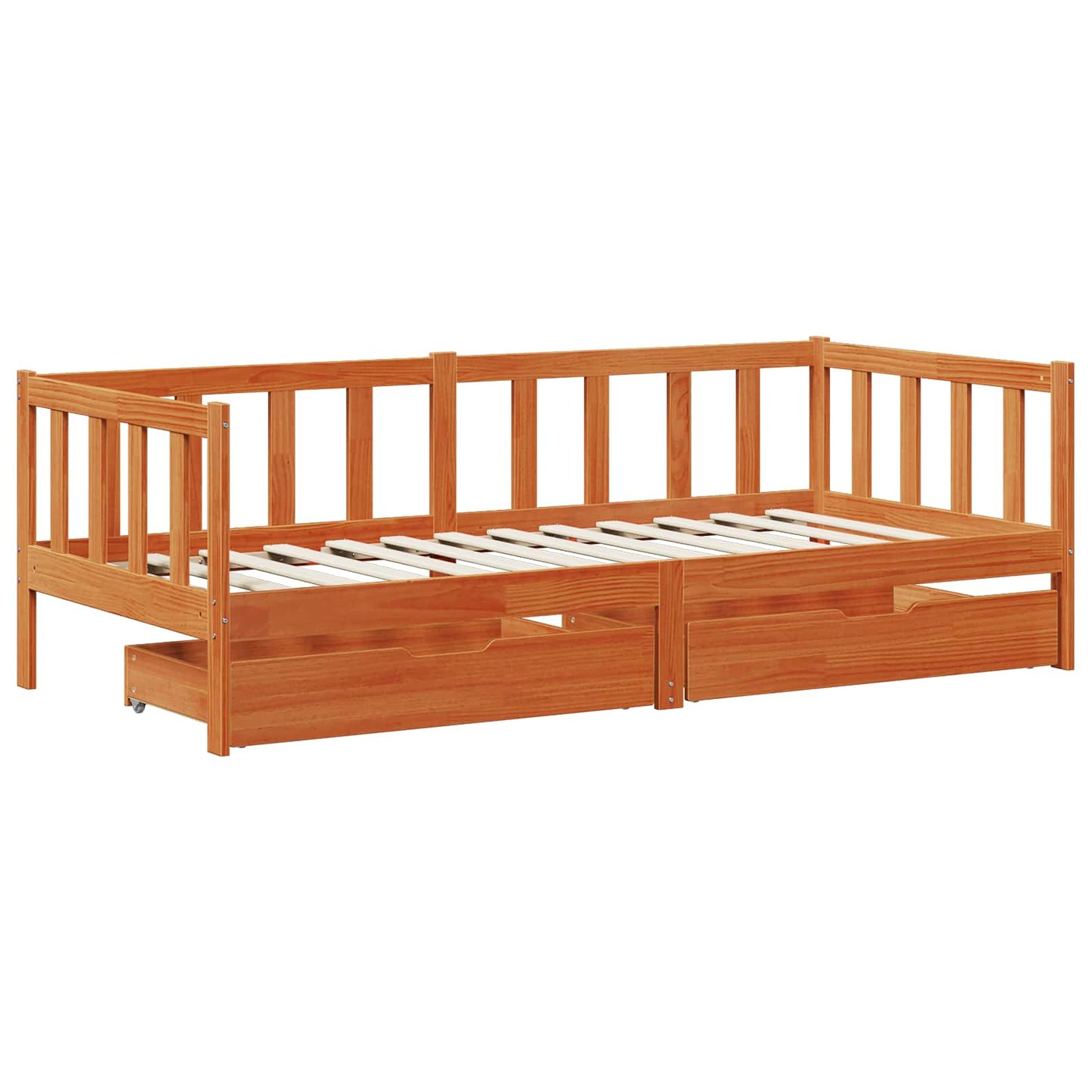 Daybed Se Zásuvkou 3 Ks Voskově Hnědá Masivní Borovicové Dřevo
