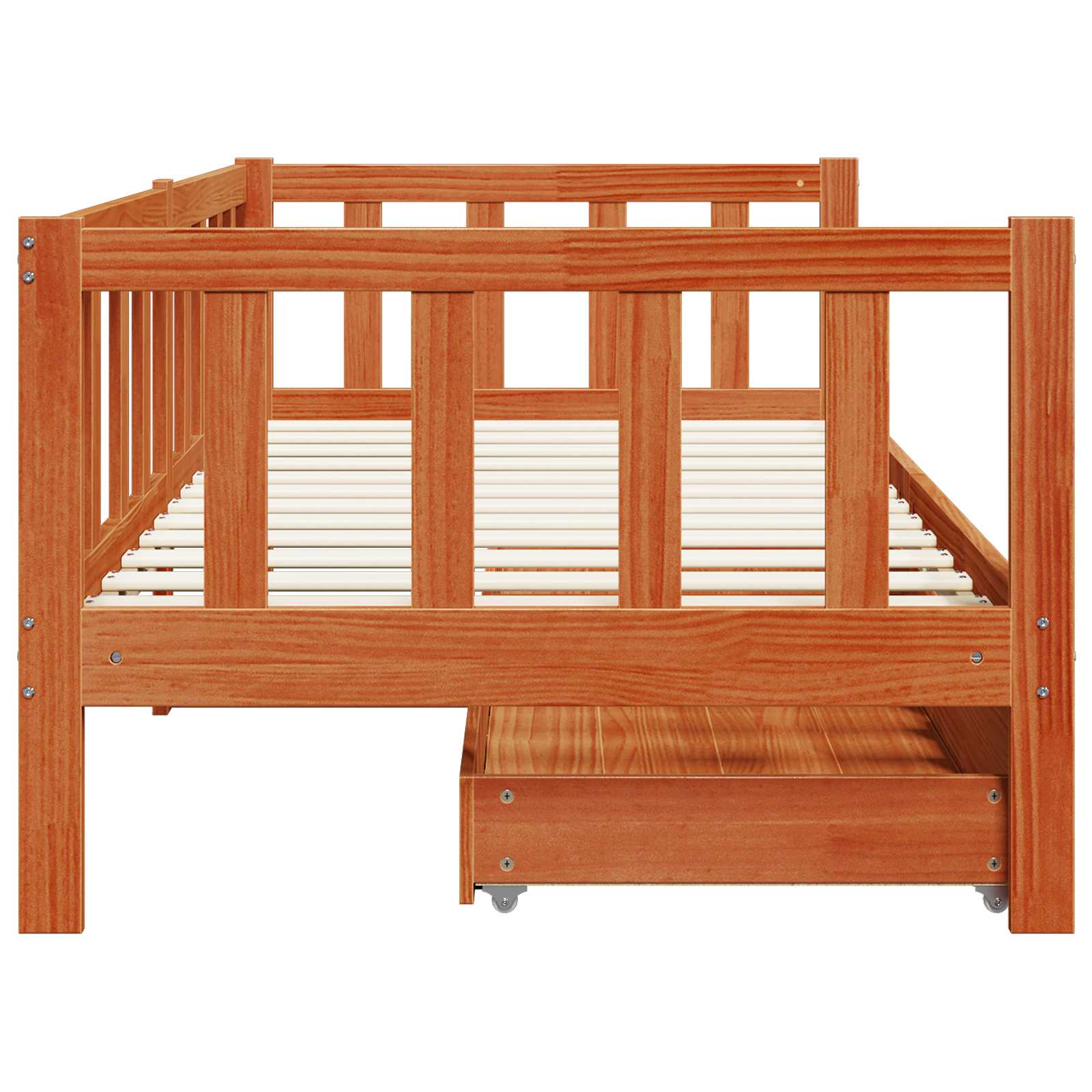 Daybed Se Zásuvkou 3 Ks Voskově Hnědá Masivní Borovicové Dřevo