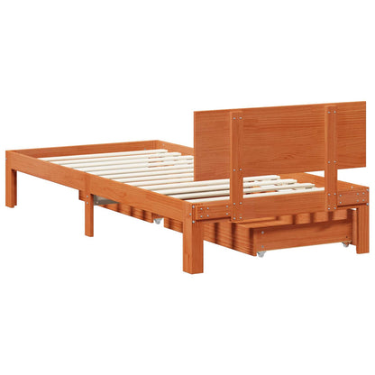 Rám Postele Voskově Hnědá 70 X 190 Cm Masivní Borovicové Dřevo