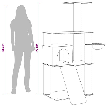 Kočičí Strom Se Škrabacími Sloupky Sisal 173 Cm