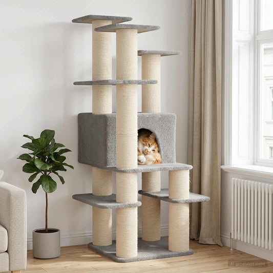 Kočičí Strom Se Škrabacími Sloupky Sisal 161 Cm