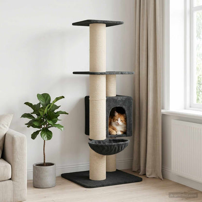 Kočičí Strom Se Škrabacími Sloupky Sisal 137 Cm