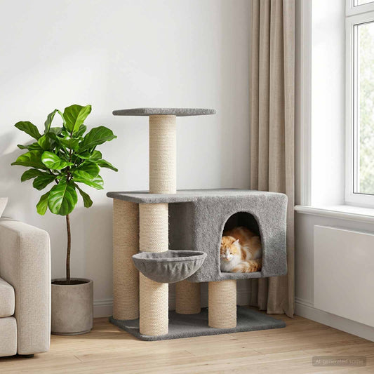 Kočičí Strom Se Škrabacími Sloupky Sisal 96 Cm