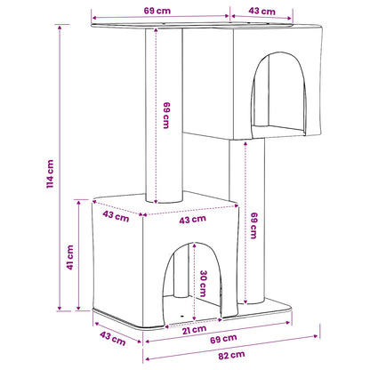 Kočičí Strom Se Škrabacími Sloupky Sisal 114 Cm