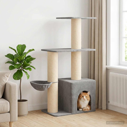 Kočičí Strom Se Škrabacími Sloupky Sisal 133 Cm