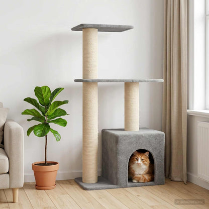 Kočičí Strom Se Škrabacími Sloupky Sisal 133 Cm
