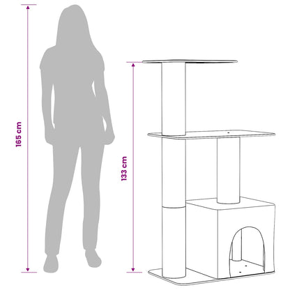 Kočičí Strom Se Škrabacími Sloupky Sisal 133 Cm