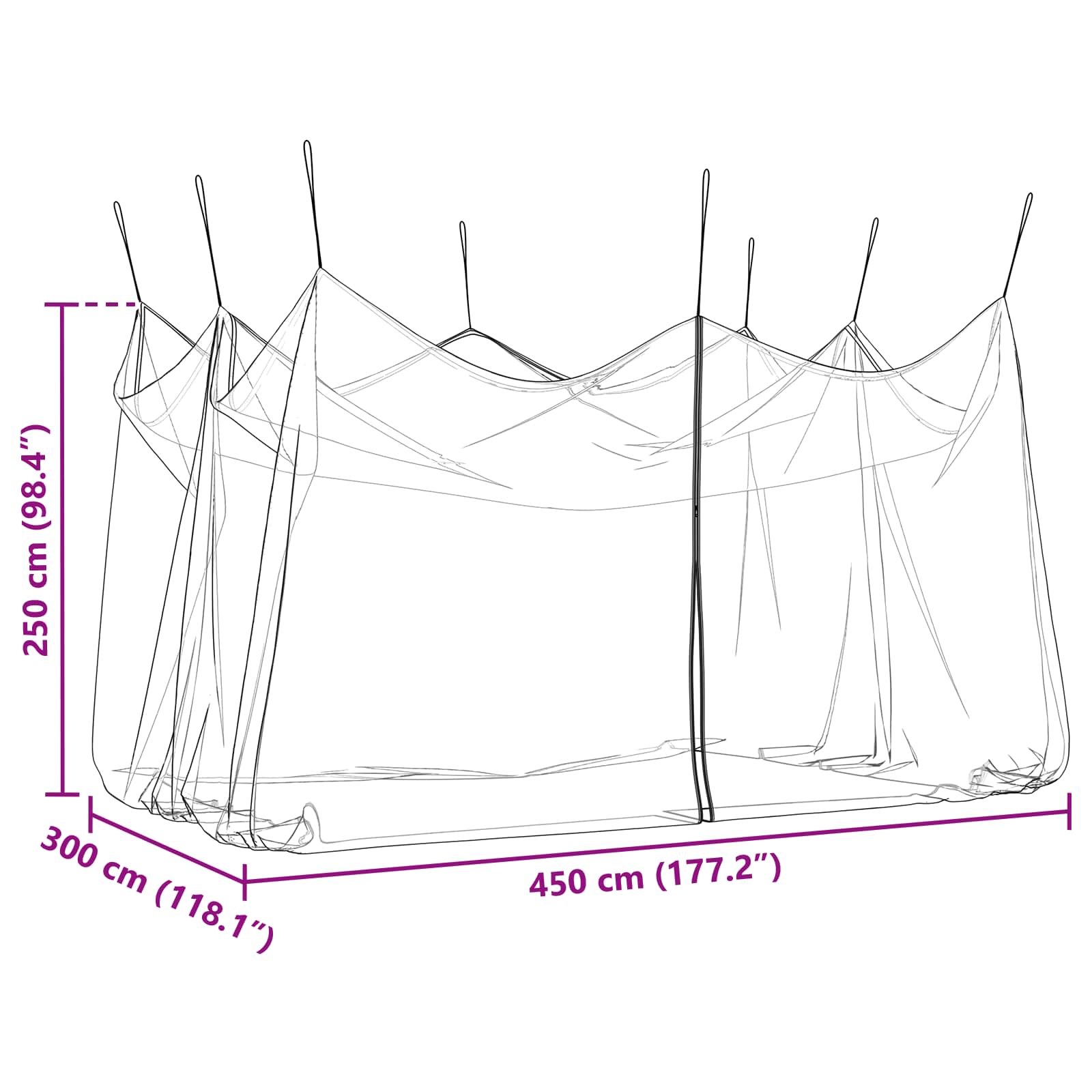 Zahradní Moskytiéra 156 Síťovina Bílá 3 X 4,5 X 2,5 M Polyester