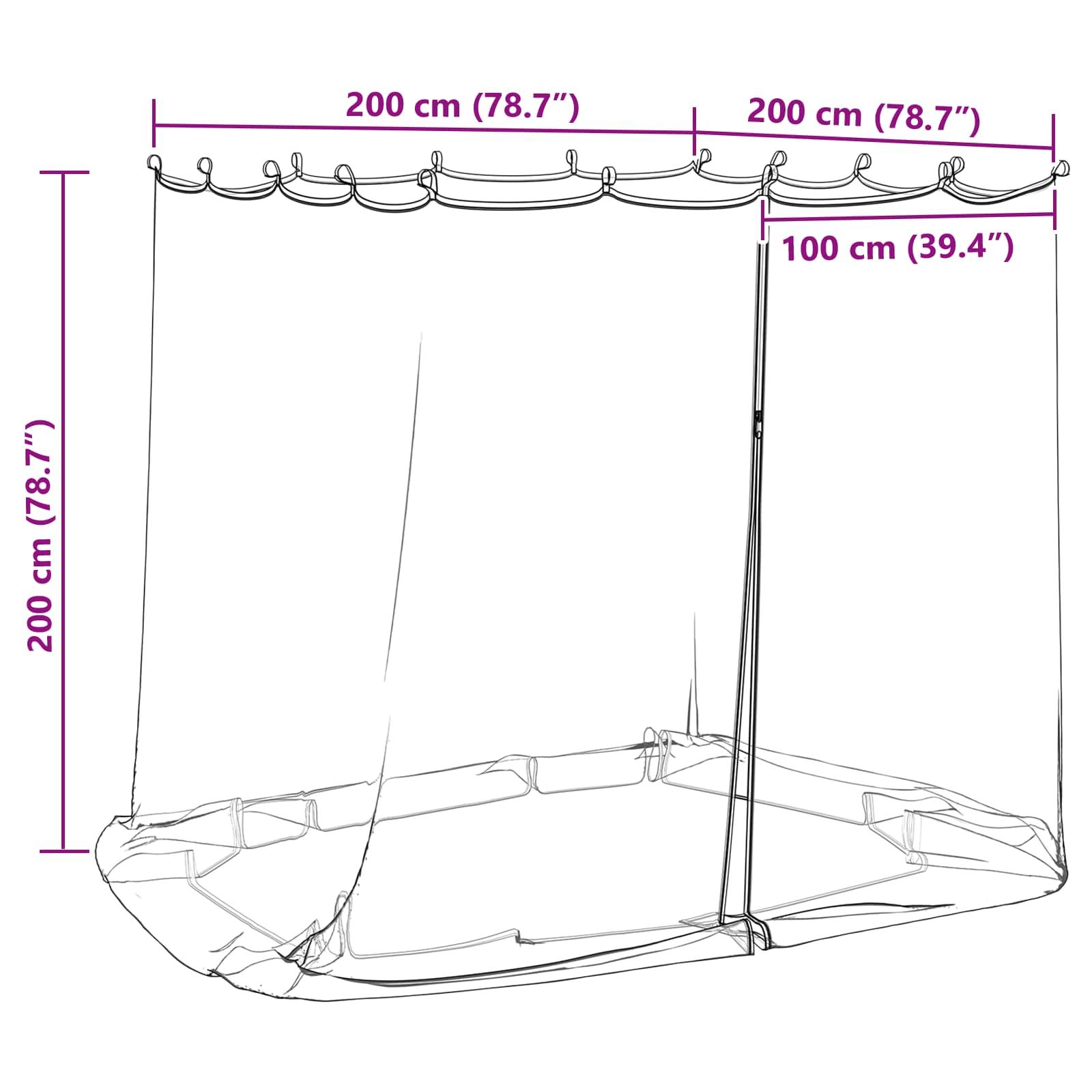 Moskytiéra Pro Altán 220 Mesh Bílá 2 X 2 X 2 M Polyester