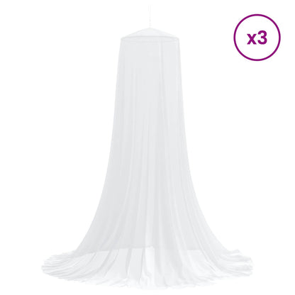 Moskytiéra Na Postel 3 Ks 156 Mesh Bílá ⌀56 X 220 Cm Polyester