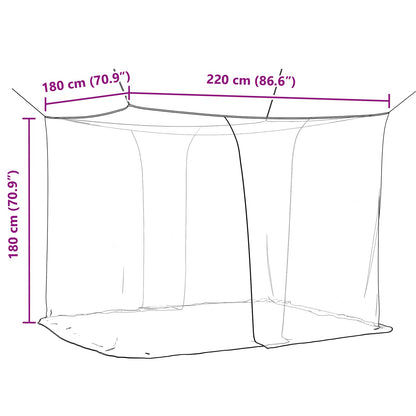 Mosquito Net Pro Postel 156 Síť 3 Ks Bílá 220 X 180 X 180 Cm