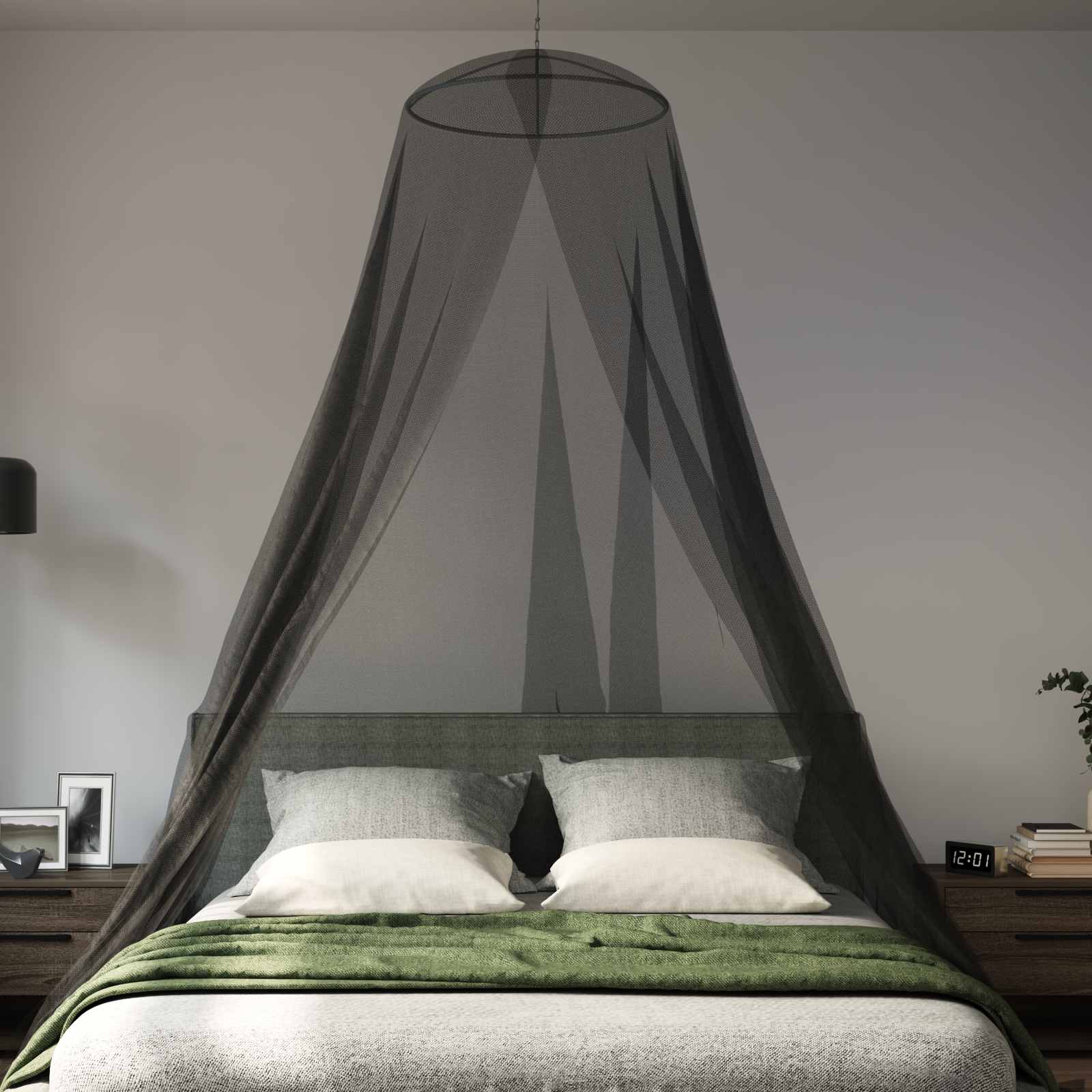 Moskytiéra Na Postel 156 Mesh Černá ⌀56 X 220 Cm Polyester