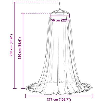 Moskytiéra Na Postel 3 Ks 156 Mesh Černá ⌀56 X 220 Cm Polyester