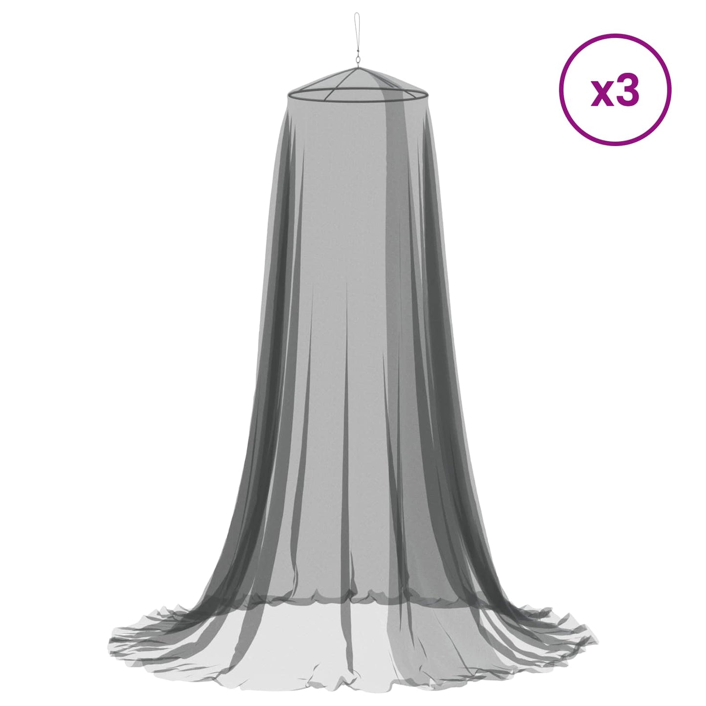 Moskytiéra Na Postel 3 Ks 156 Mesh Černá ⌀56 X 220 Cm Polyester