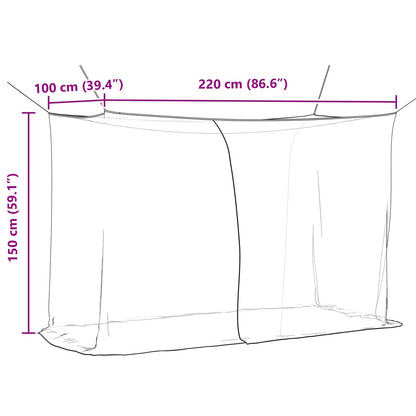 Mosquito Net Pro Postel 156 Síť 3 Ks Černá 220 X 100 X 150 Cm