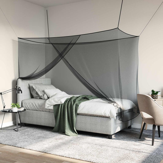 Mosquito Net Pro Postel 156 Síť 3 Ks Černá 220 X 120 X 150 Cm