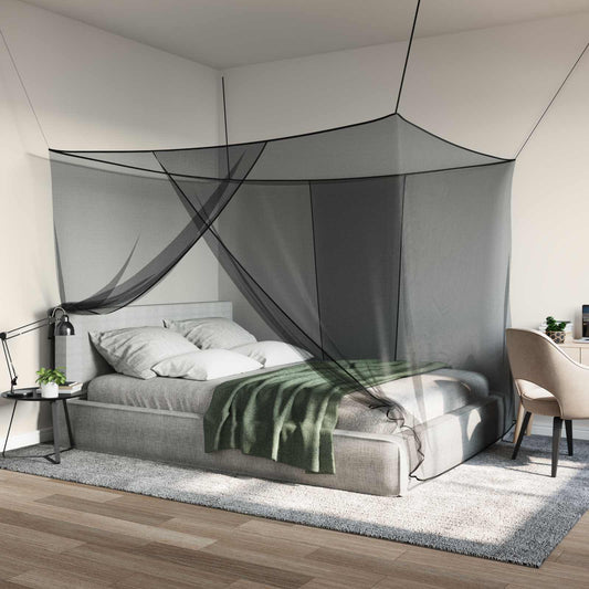 Mosquito Net Pro Postel 156 Síť 3 Ks Černá 220 X 200 X 210 Cm