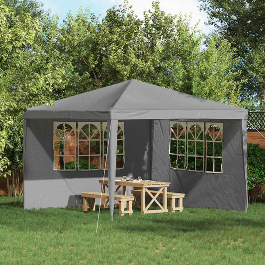 Boční Stěna Párty Stanu 2 Ks 300 X 195 Cm Světle Šedá Pe A Ocel