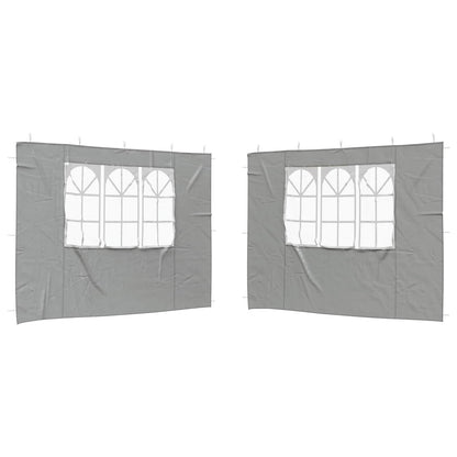 Boční Stěna Párty Stanu 2 Ks 300 X 195 Cm Světle Šedá Pe A Ocel