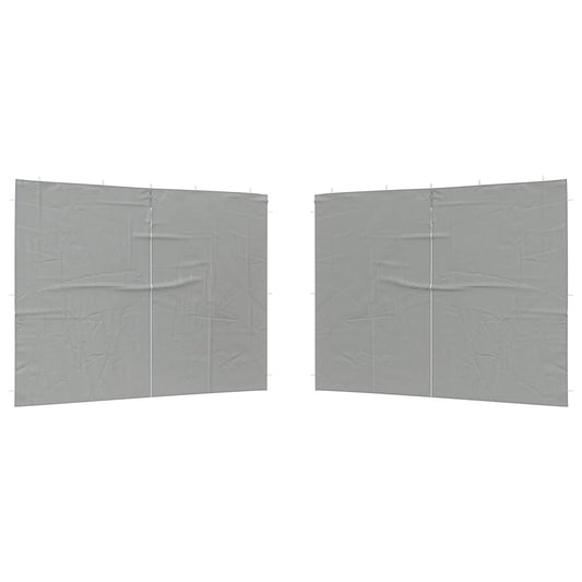 Boční Stěna Párty Stanu 2 Ks 300 X 195 Cm Světle Šedá Pe A Ocel