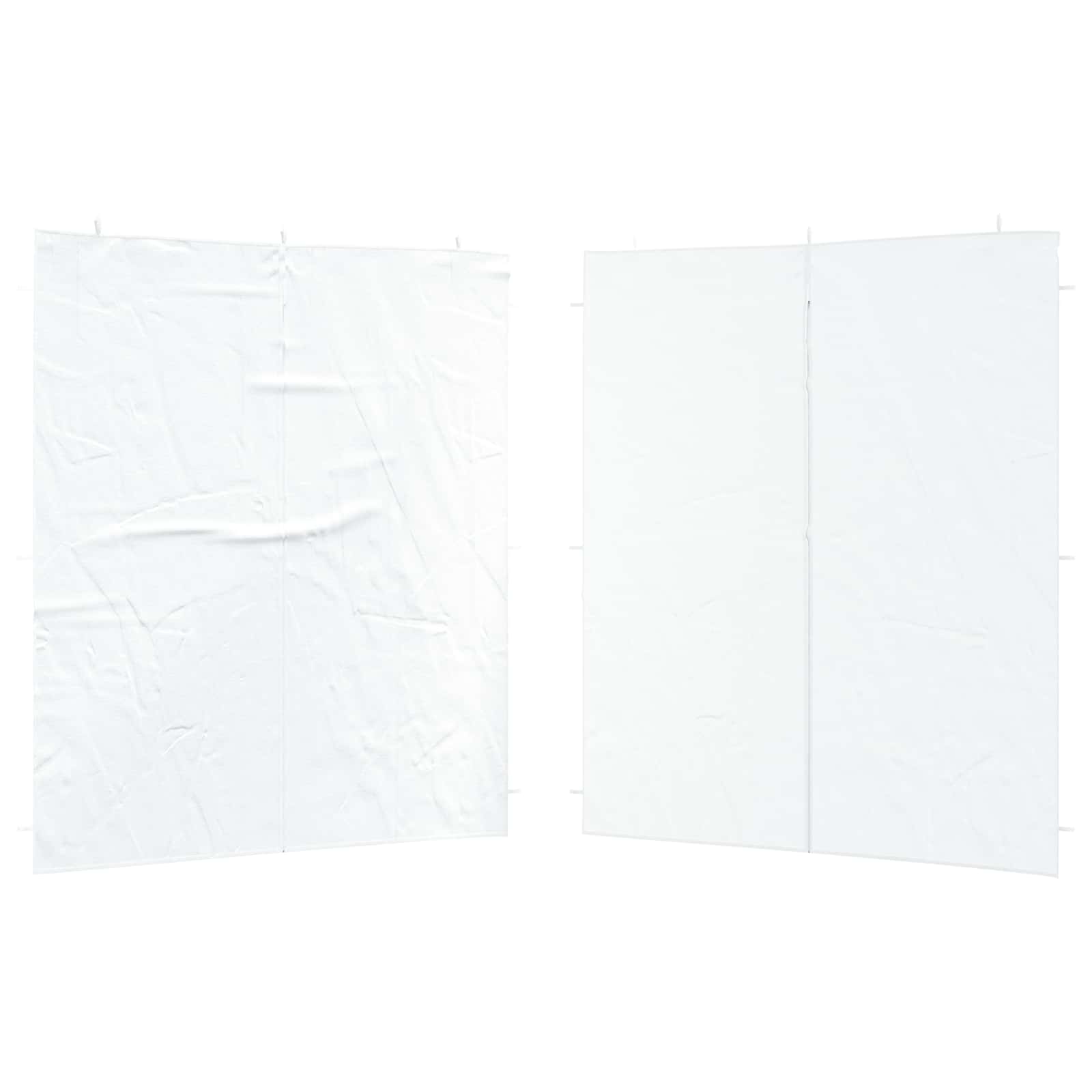 Boční Stěna Párty Stanu 2 Ks 200 X 195 Cm Bílá Pe A Ocel