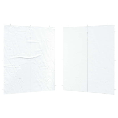 Boční Stěna Párty Stanu 2 Ks 200 X 195 Cm Bílá Pe A Ocel